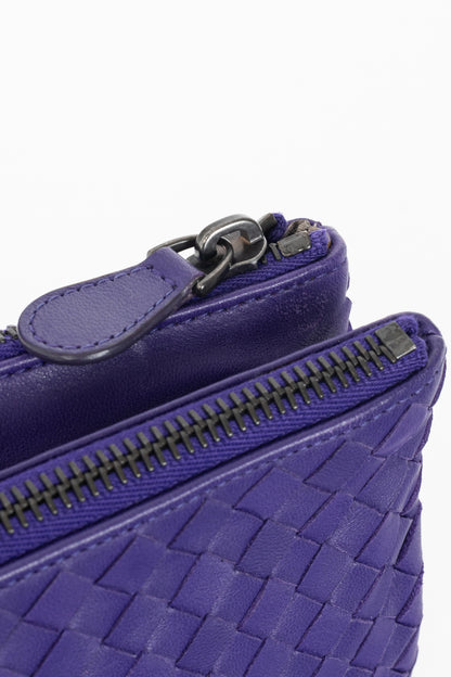 Bottega Veneta Purple Nappa Intrecciato Bifold Clutch