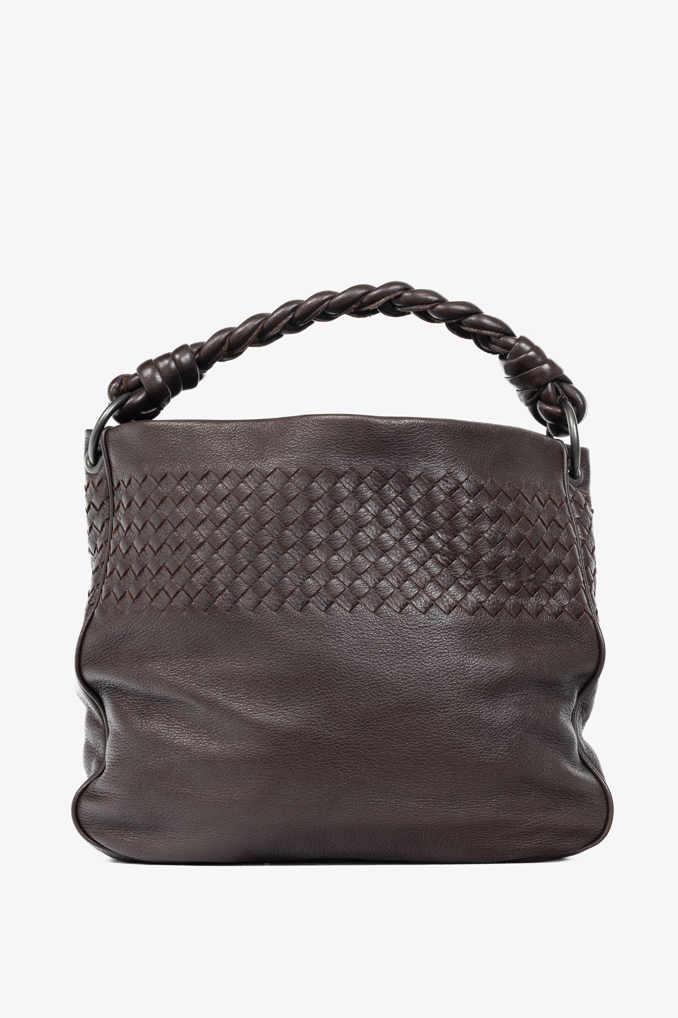 Bottega Veneta Brown Intrecciato Cervo Leather Hobo