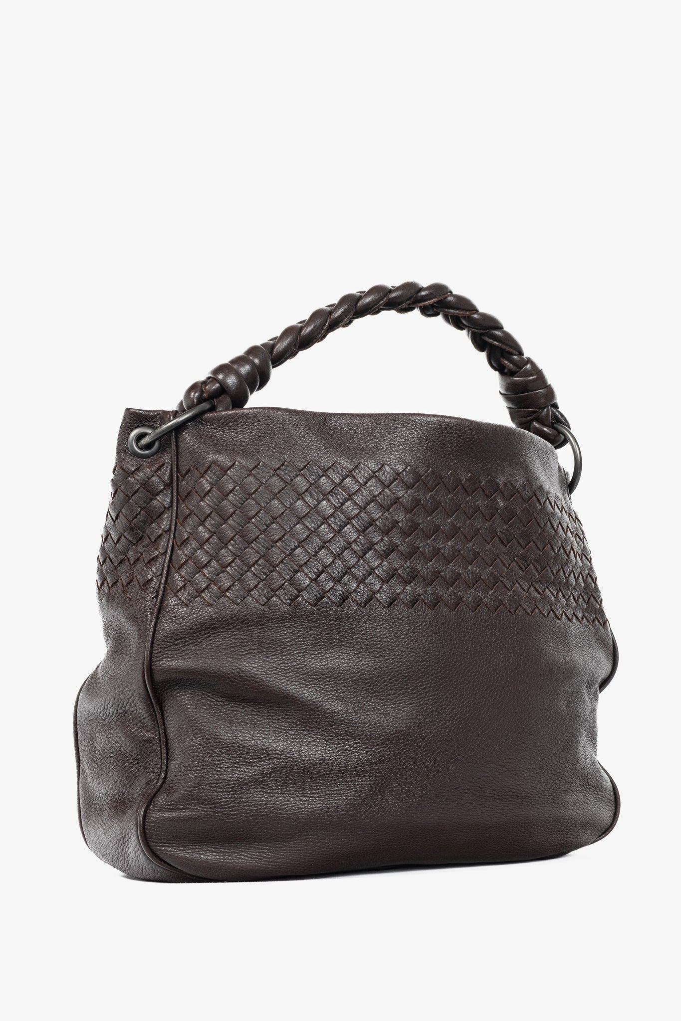 Bottega Veneta Brown Intrecciato Cervo Leather Hobo