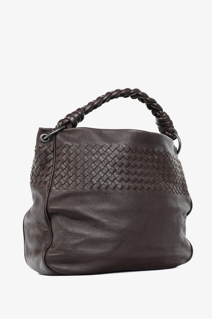Bottega Veneta Brown Intrecciato Cervo Leather Hobo