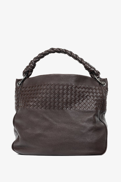 Bottega Veneta Brown Intrecciato Cervo Leather Hobo