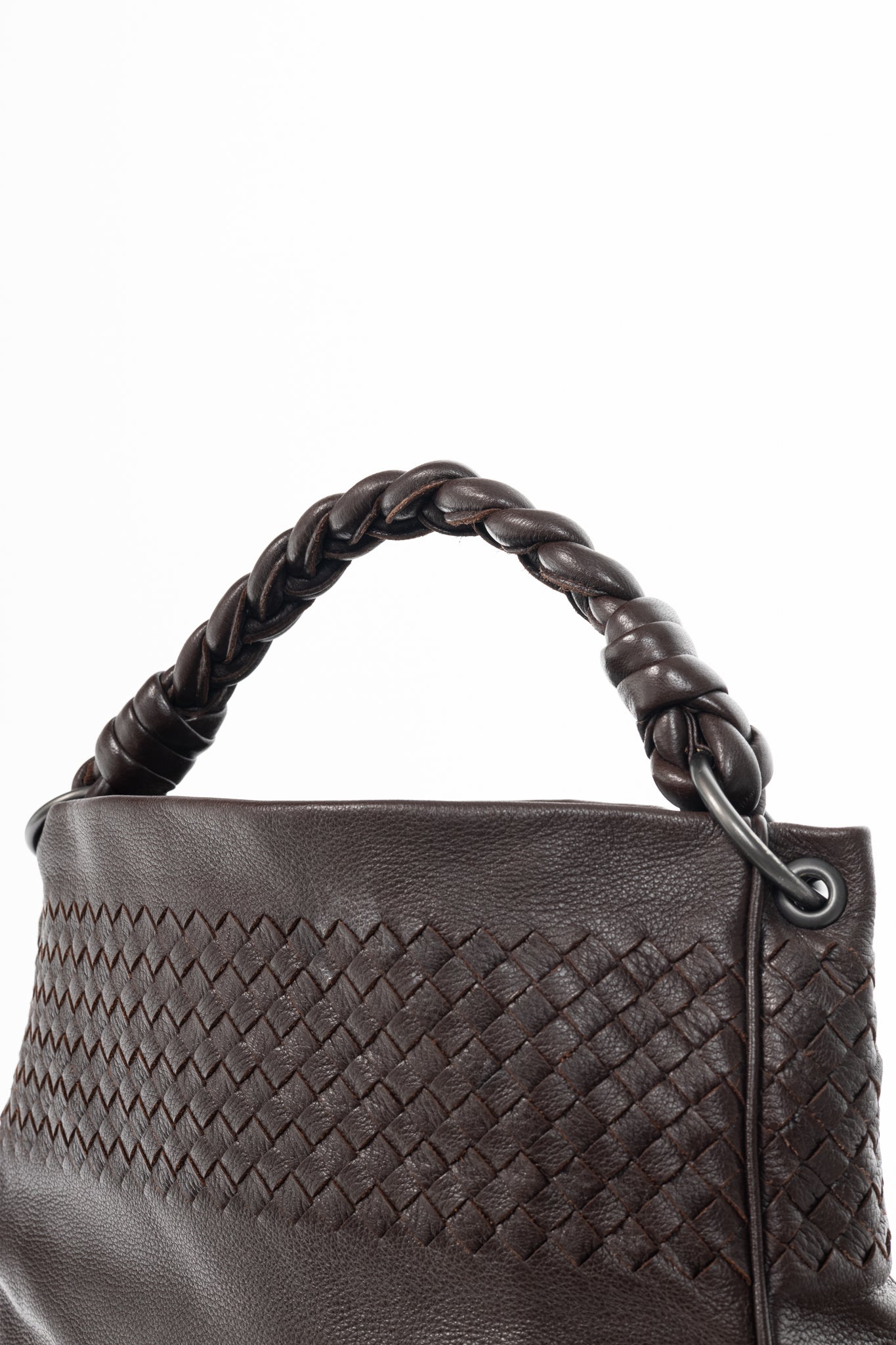 Bottega Veneta Brown Intrecciato Cervo Leather Hobo