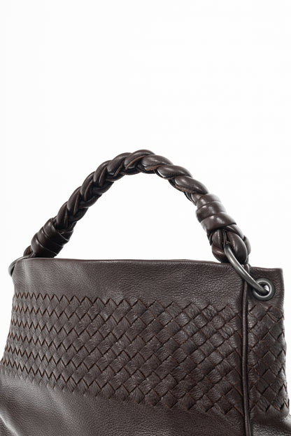 Bottega Veneta Brown Intrecciato Cervo Leather Hobo