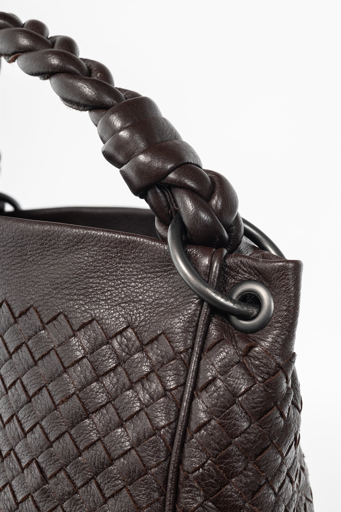 Bottega Veneta Brown Intrecciato Cervo Leather Hobo