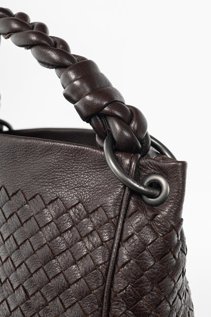 Bottega Veneta Brown Intrecciato Cervo Leather Hobo
