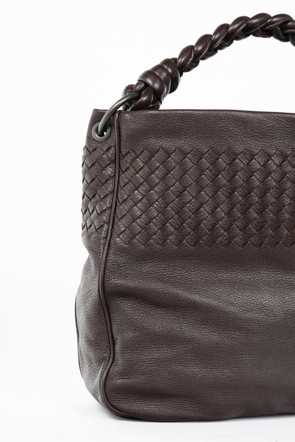 Bottega Veneta Brown Intrecciato Cervo Leather Hobo