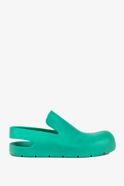 Bottega Veneta Puddle Turquoise Slingback Clog Sandals