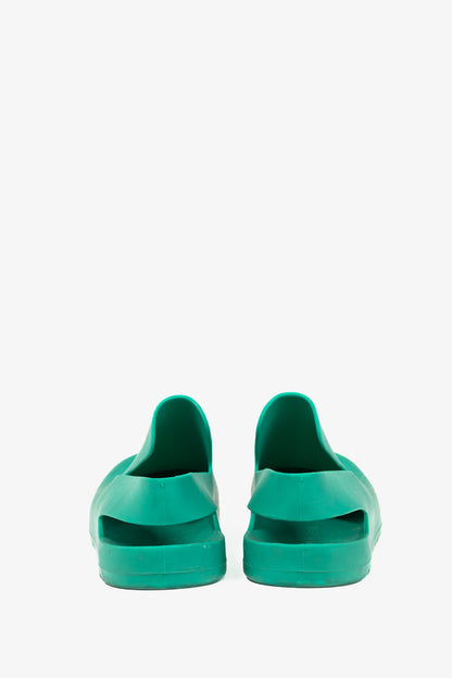 Bottega Veneta Puddle Turquoise Slingback Clog Sandals