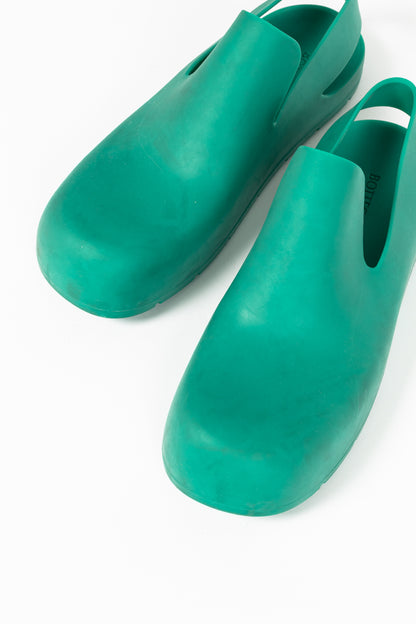 Bottega Veneta Puddle Turquoise Slingback Clog Sandals