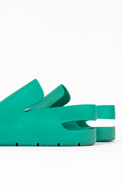 Bottega Veneta Puddle Turquoise Slingback Clog Sandals