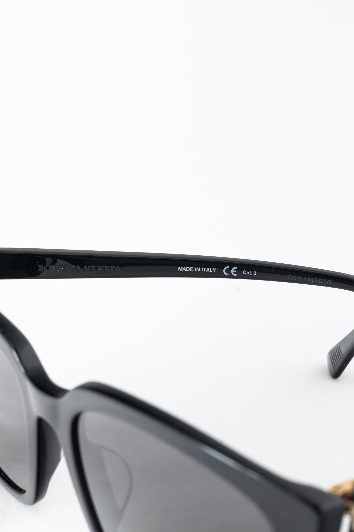 Bottega Veneta BV1021SK Black Square Acetate Sunglasses