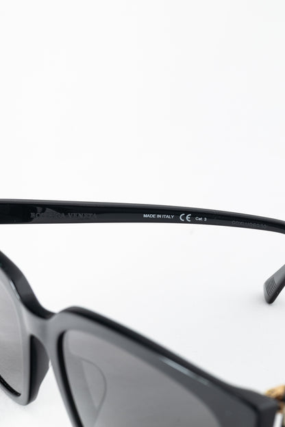 Bottega Veneta BV1021SK Black Square Acetate Sunglasses