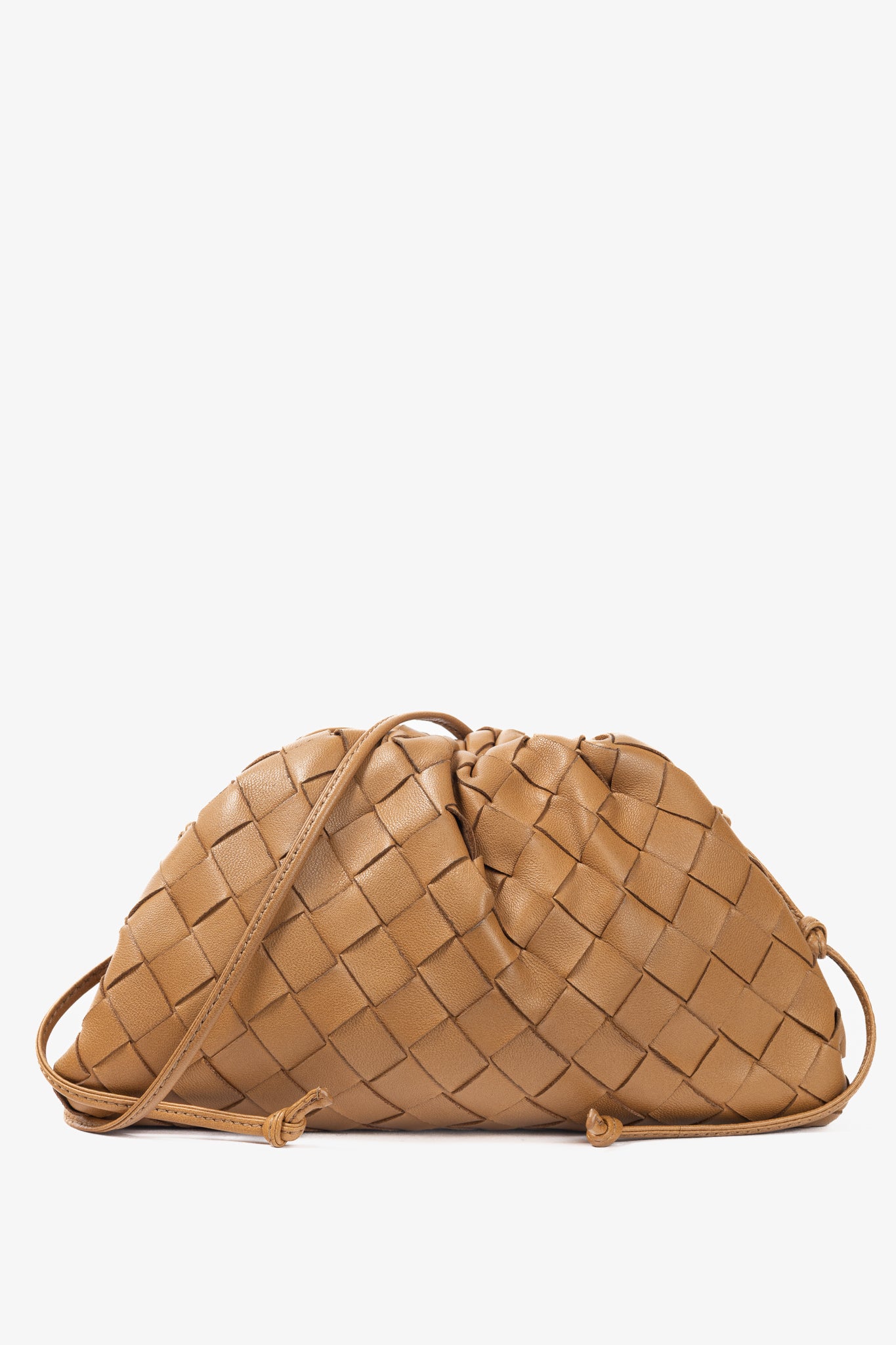 Bottega Veneta The Mini Pouch Carmel Nappa Intrecciato Crossbody