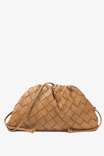 Bottega Veneta The Mini Pouch Carmel Nappa Intrecciato Crossbody