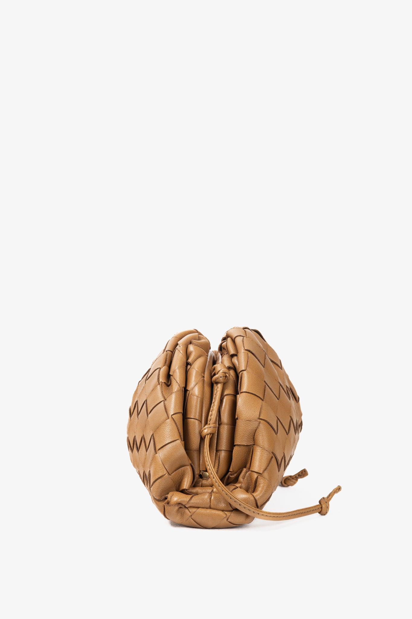 Bottega Veneta The Mini Pouch Carmel Nappa Intrecciato Crossbody