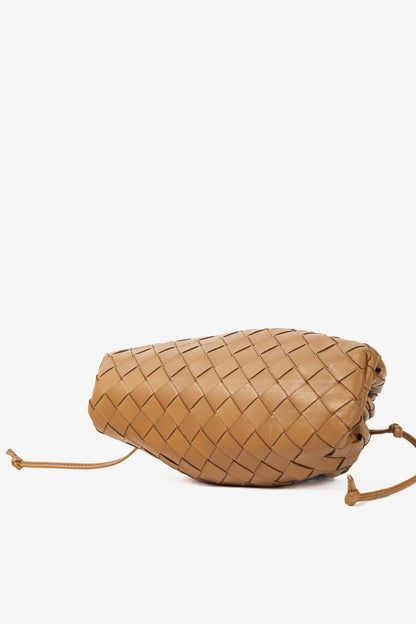 Bottega Veneta The Mini Pouch Carmel Nappa Intrecciato Crossbody
