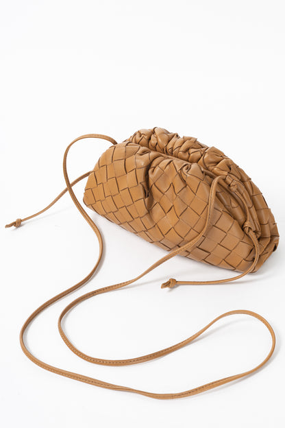 Bottega Veneta The Mini Pouch Carmel Nappa Intrecciato Crossbody