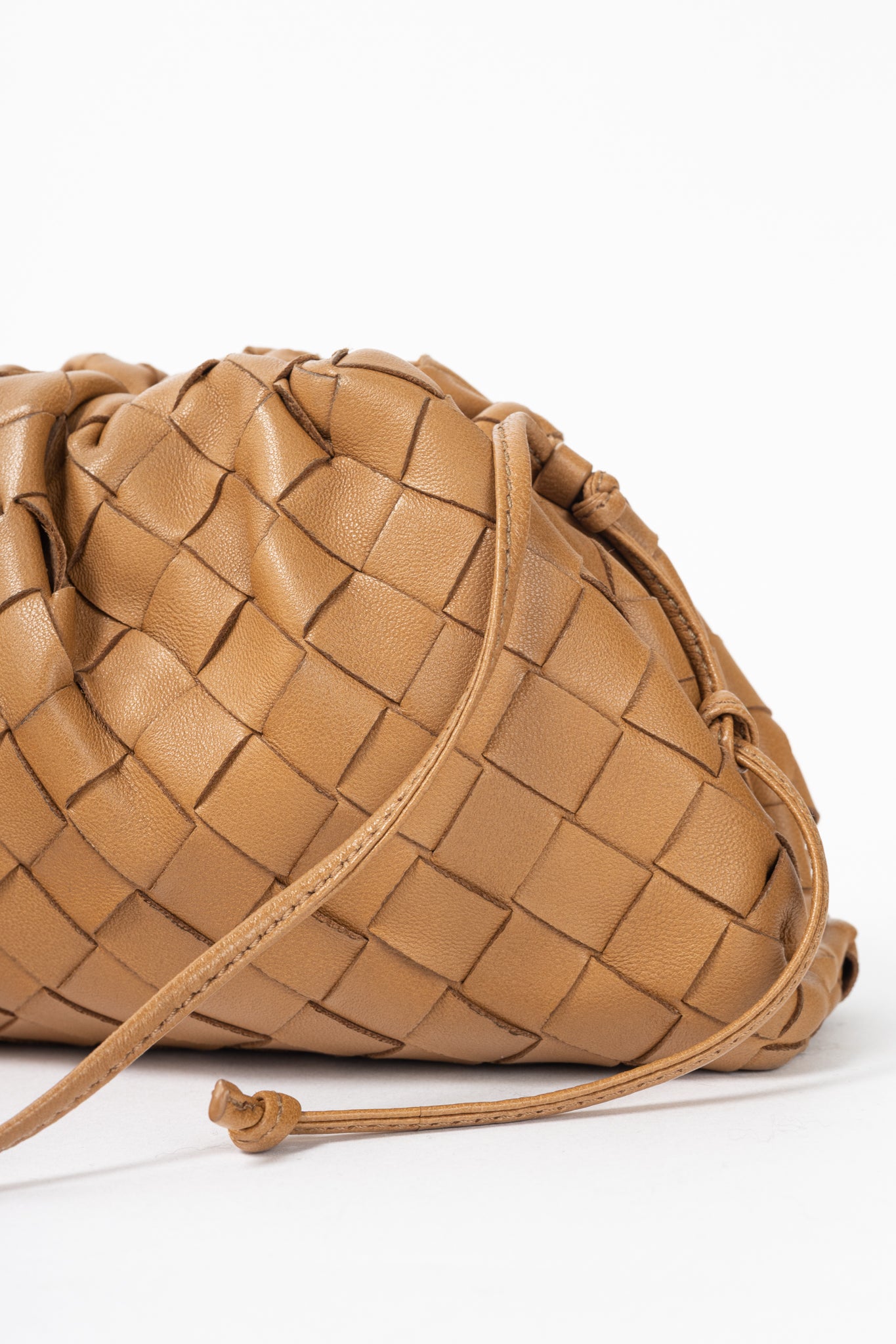 Bottega Veneta The Mini Pouch Carmel Nappa Intrecciato Crossbody