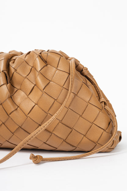 Bottega Veneta The Mini Pouch Carmel Nappa Intrecciato Crossbody