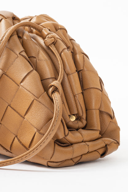 Bottega Veneta The Mini Pouch Carmel Nappa Intrecciato Crossbody