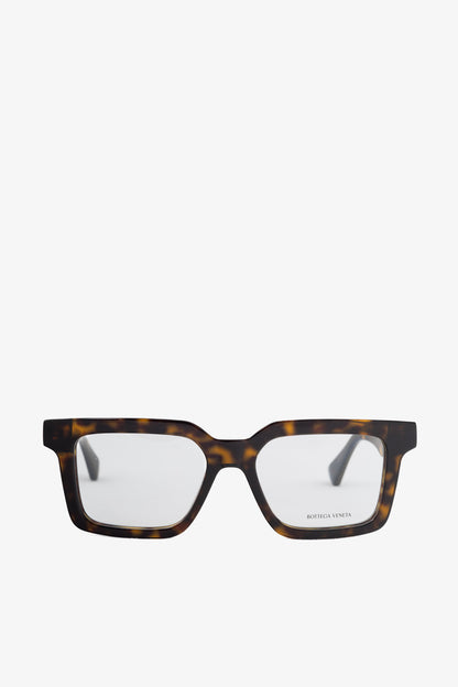 Bottega Veneta BV1216O Havana Tortoiseshell Square Glasses
