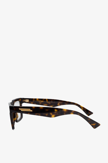 Bottega Veneta BV1216O Havana Tortoiseshell Square Glasses