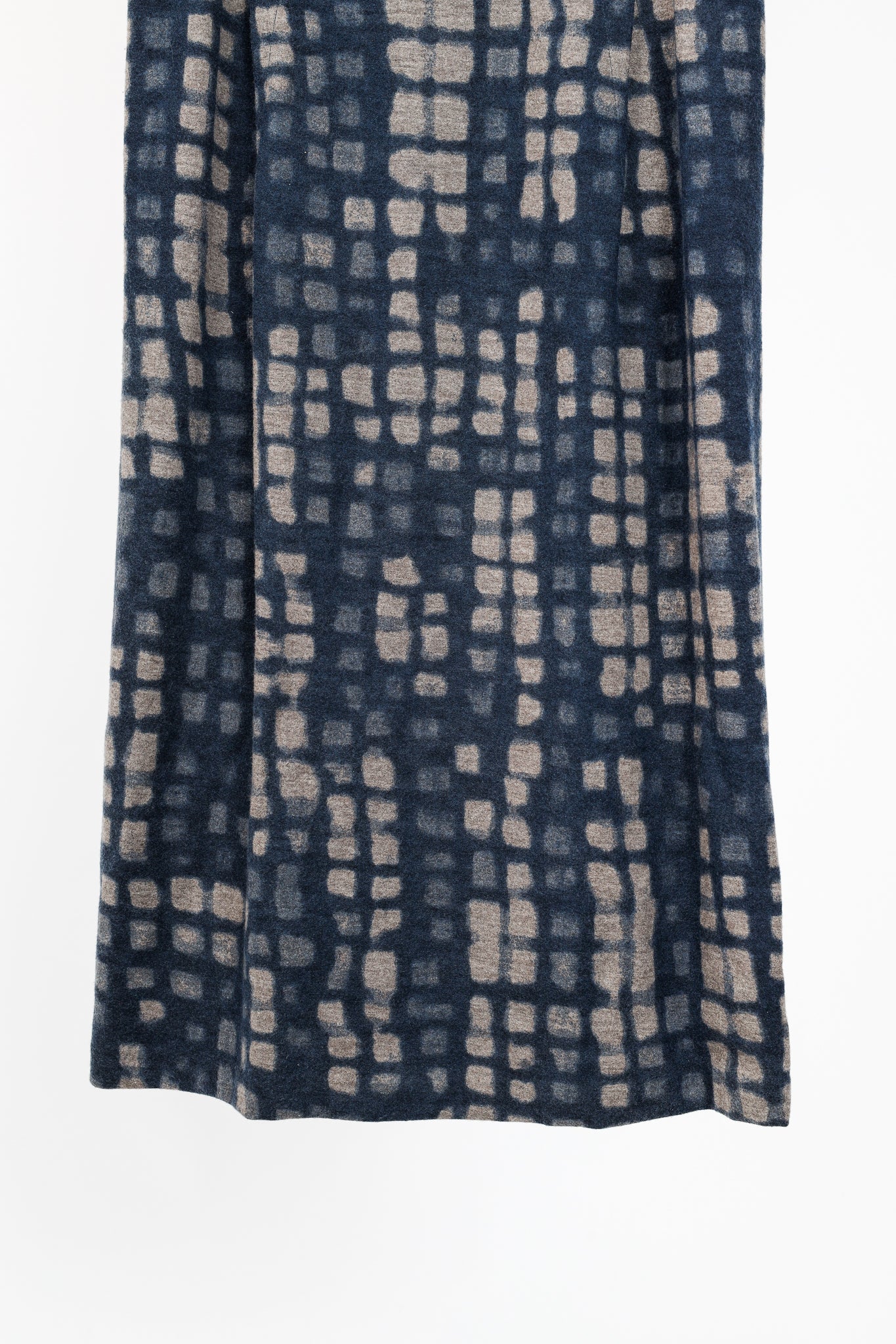 Bottega Veneta PF/12 Blue & Grey Shadow Metropolitan Jersey Flannel Printed Wool Dress