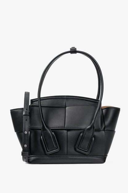 Bottega Veneta Mini Arco 29 Black Intrecciato Tote