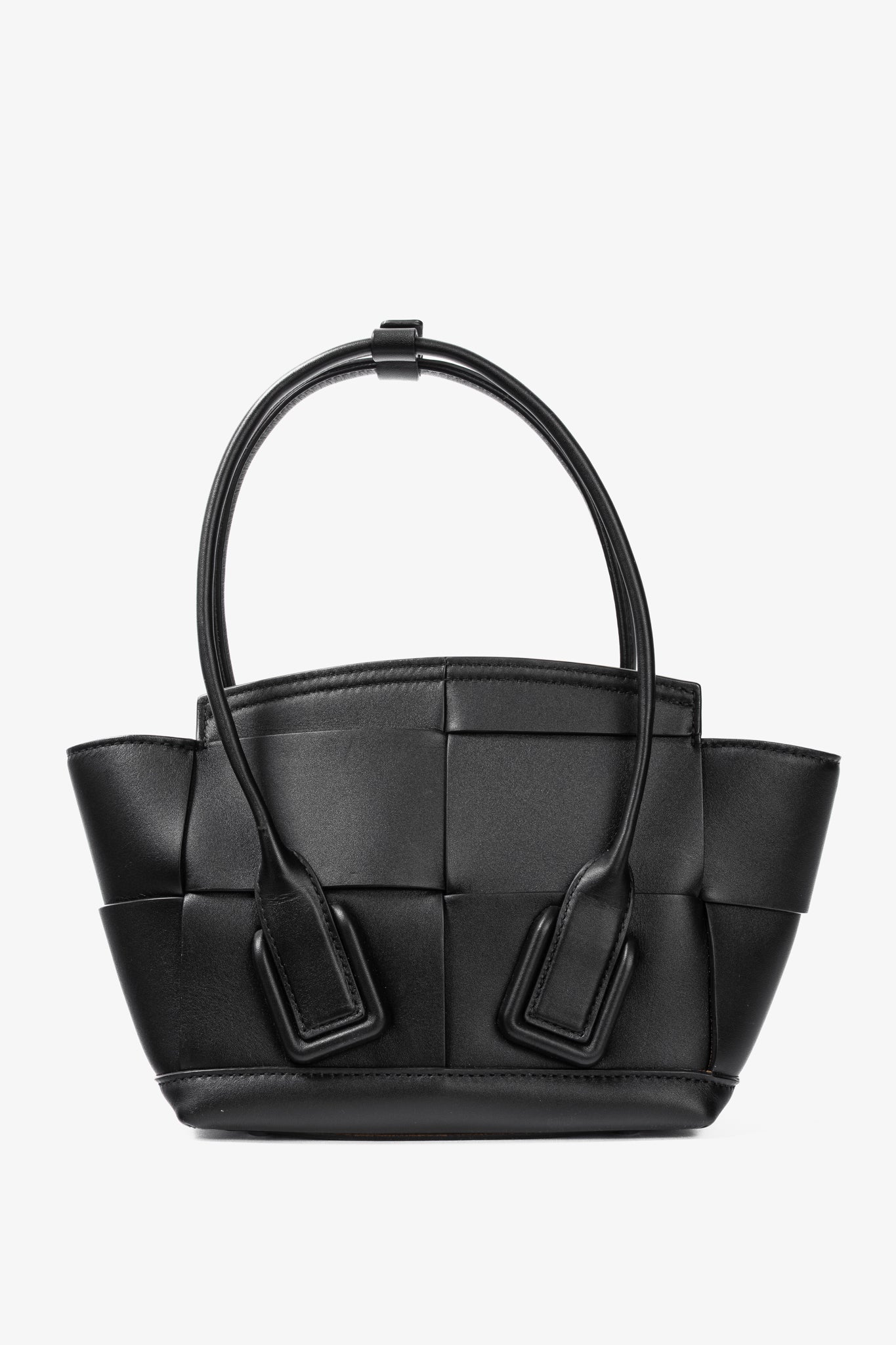 Bottega Veneta Mini Arco 29 Black Intrecciato Tote