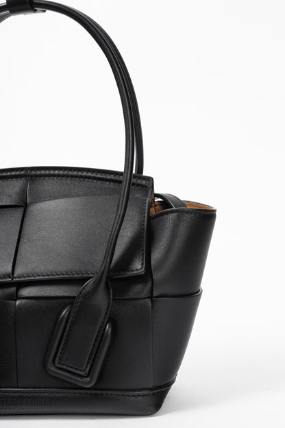 Bottega Veneta Mini Arco 29 Black Intrecciato Tote