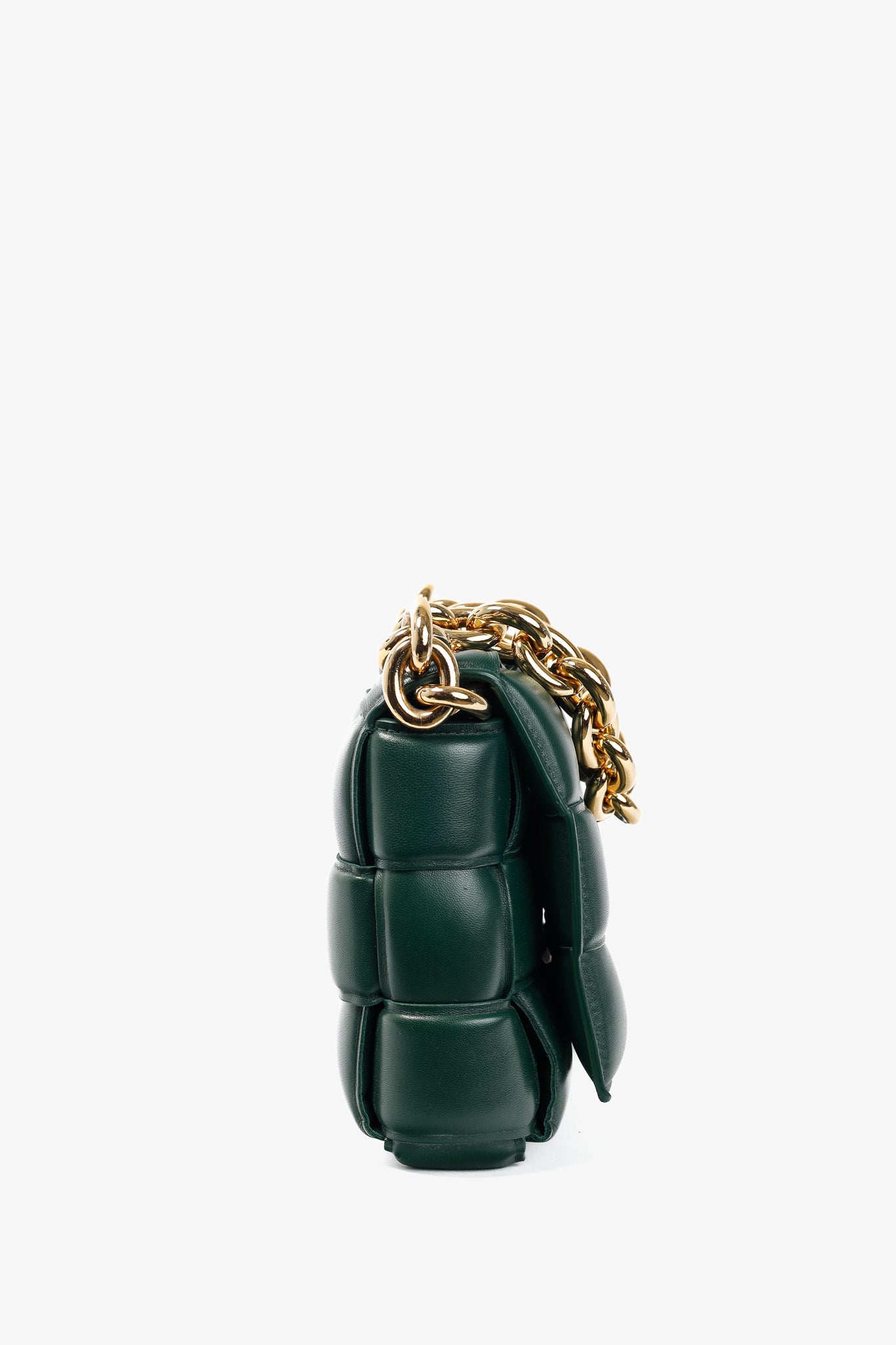 Bottega Veneta Chain Cassette Raintree Gold Padded Nappa Lambskin Bag