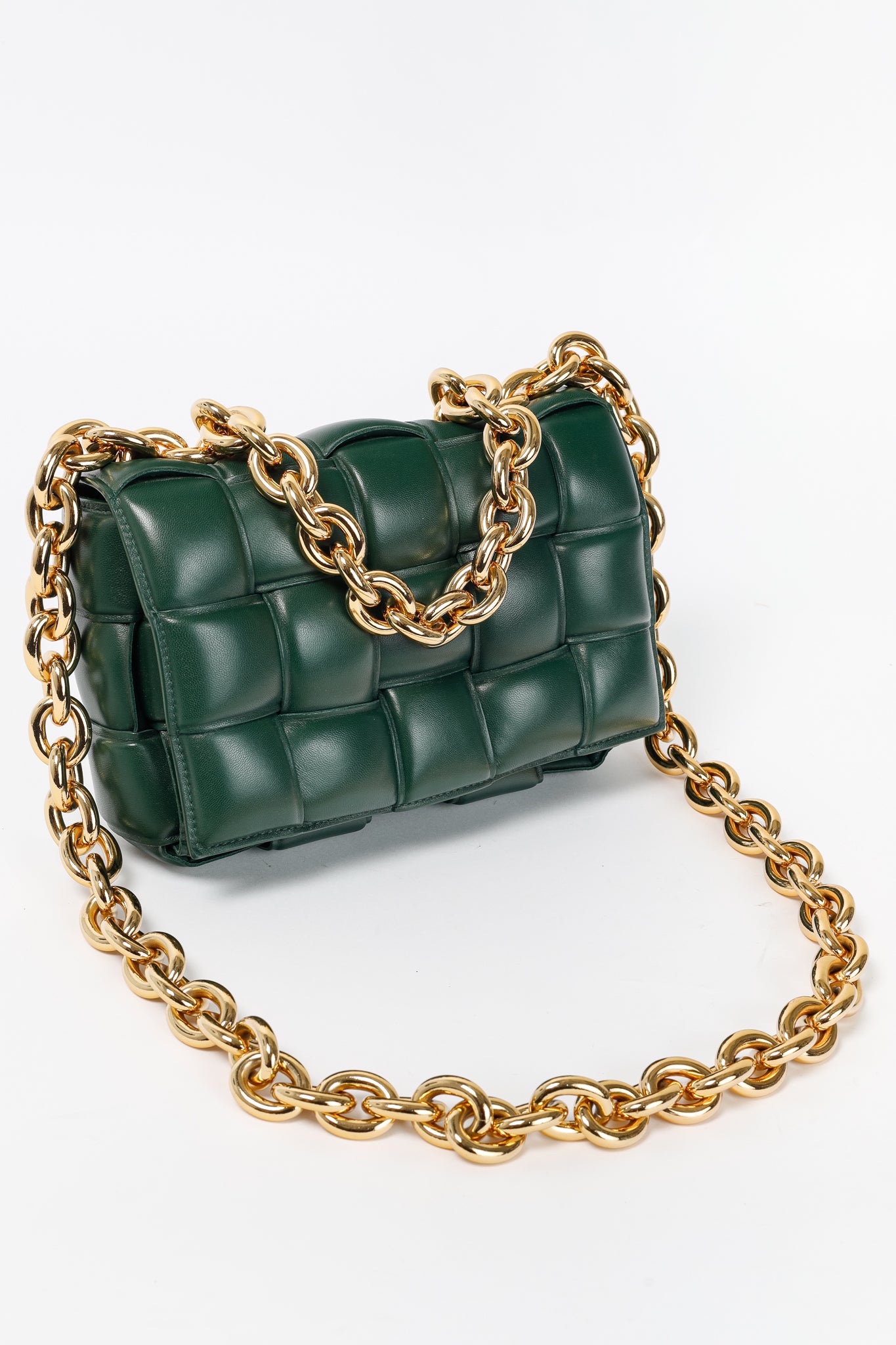Bottega Veneta Chain Cassette Raintree Gold Padded Nappa Lambskin Bag