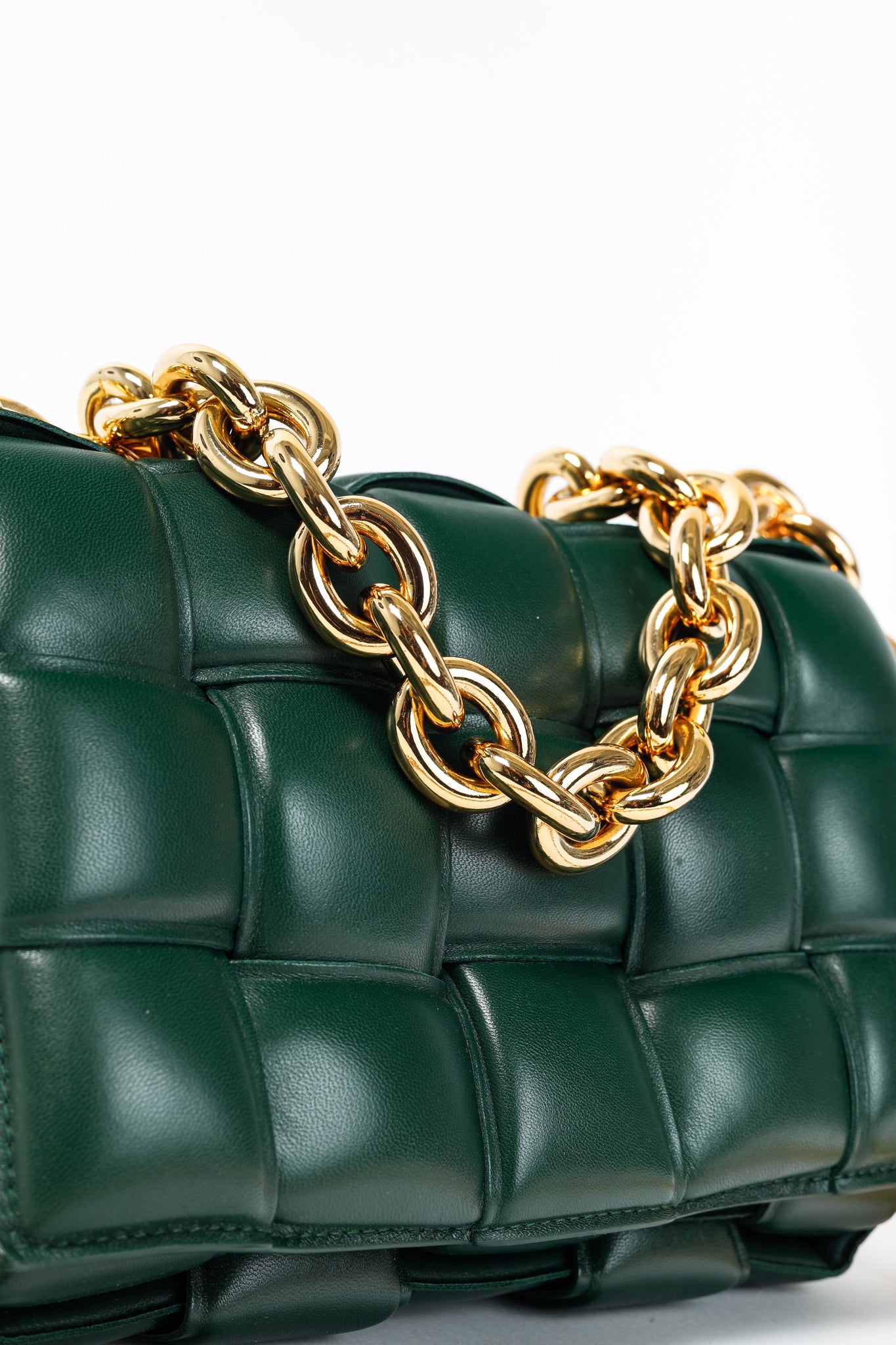 Bottega Veneta Chain Cassette Raintree Gold Padded Nappa Lambskin Bag