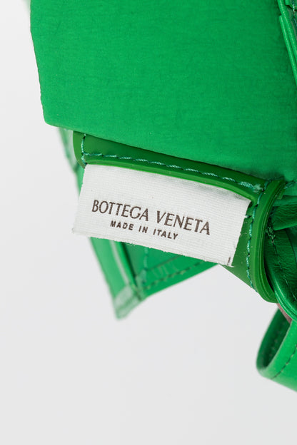 Bottega Veneta Cassette Mini Green Intreccio-Woven Belt Bag