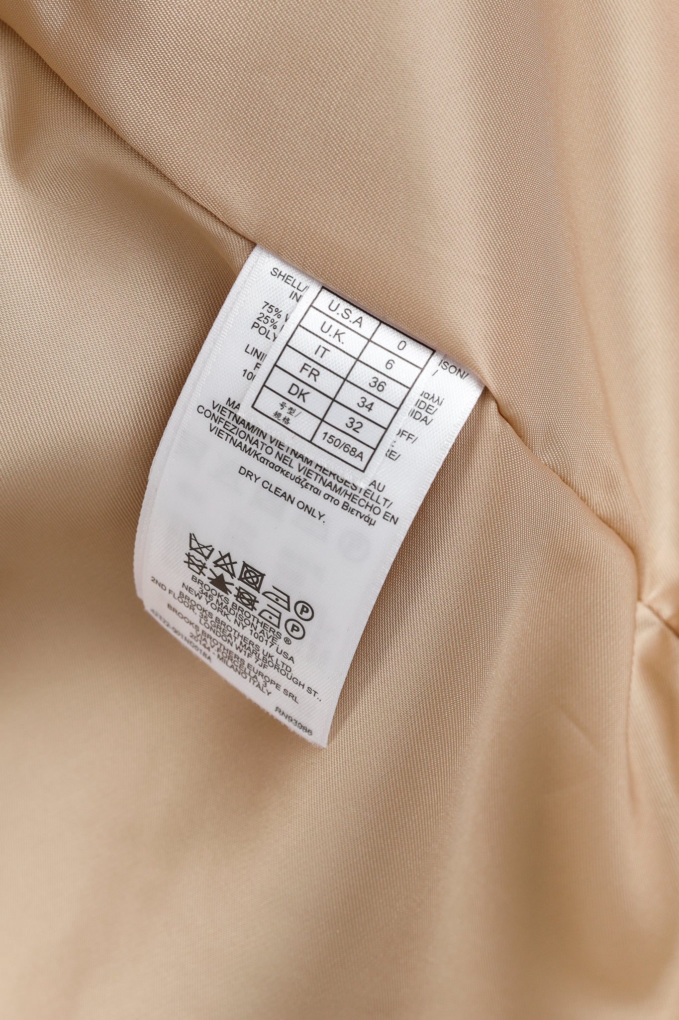 Brooks Brothers Tan Wool-Blend Belted Coat