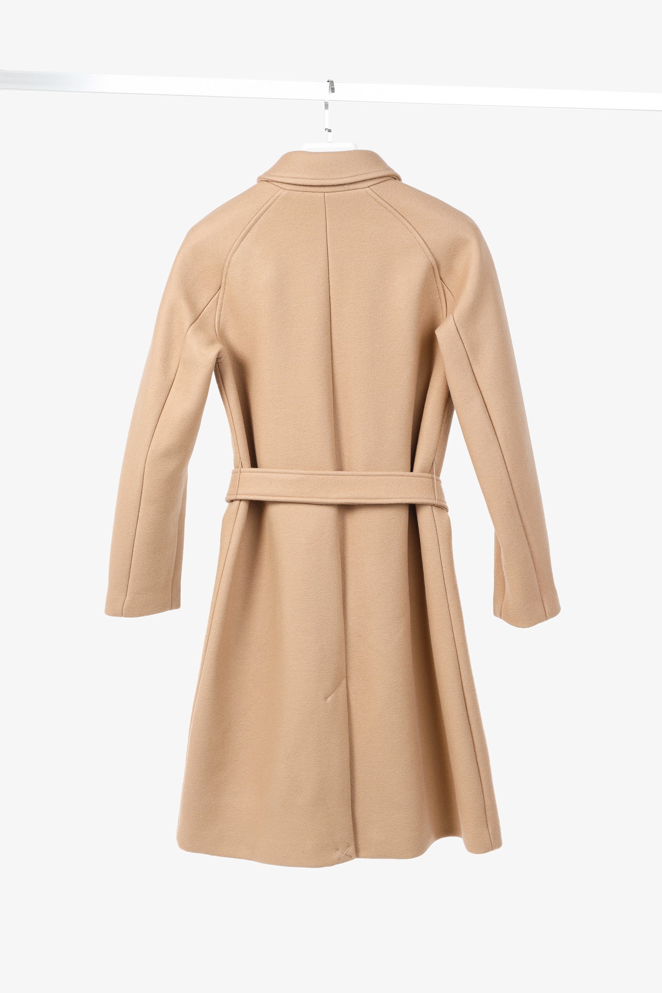Brooks Brothers Tan Wool-Blend Belted Coat