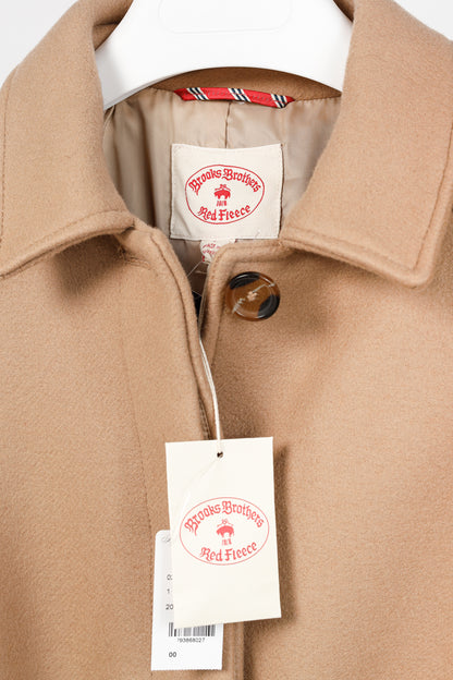 Brooks Brothers Tan Wool-Blend Belted Coat