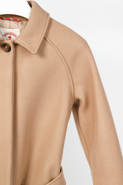 Brooks Brothers Tan Wool-Blend Belted Coat