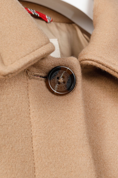 Brooks Brothers Tan Wool-Blend Belted Coat