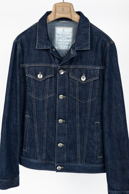 Brunello Cucinelli SS/22 Blue Cotton-Denim Jean Jacket