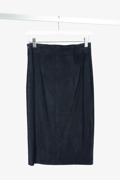 Brunello Cucinelli AW/16 Navy Suede Pencil Skirt