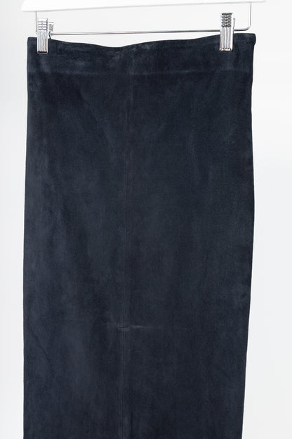 Brunello Cucinelli AW/16 Navy Suede Pencil Skirt