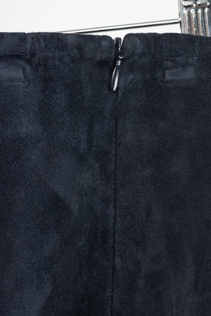 Brunello Cucinelli AW/16 Navy Suede Pencil Skirt