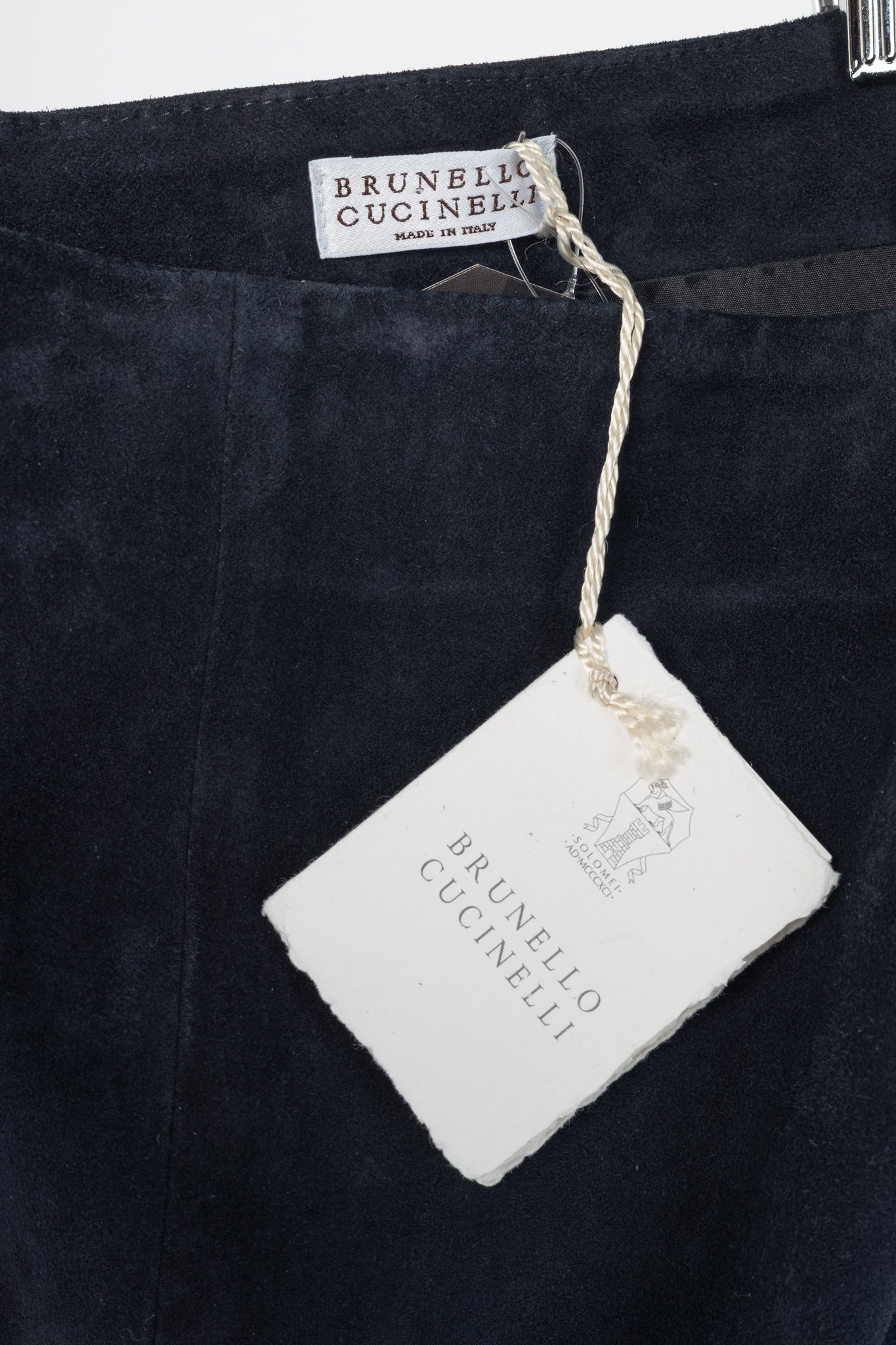 Brunello Cucinelli AW/16 Navy Suede Pencil Skirt