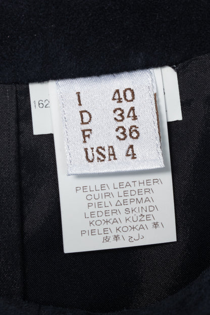 Brunello Cucinelli AW/16 Navy Suede Pencil Skirt