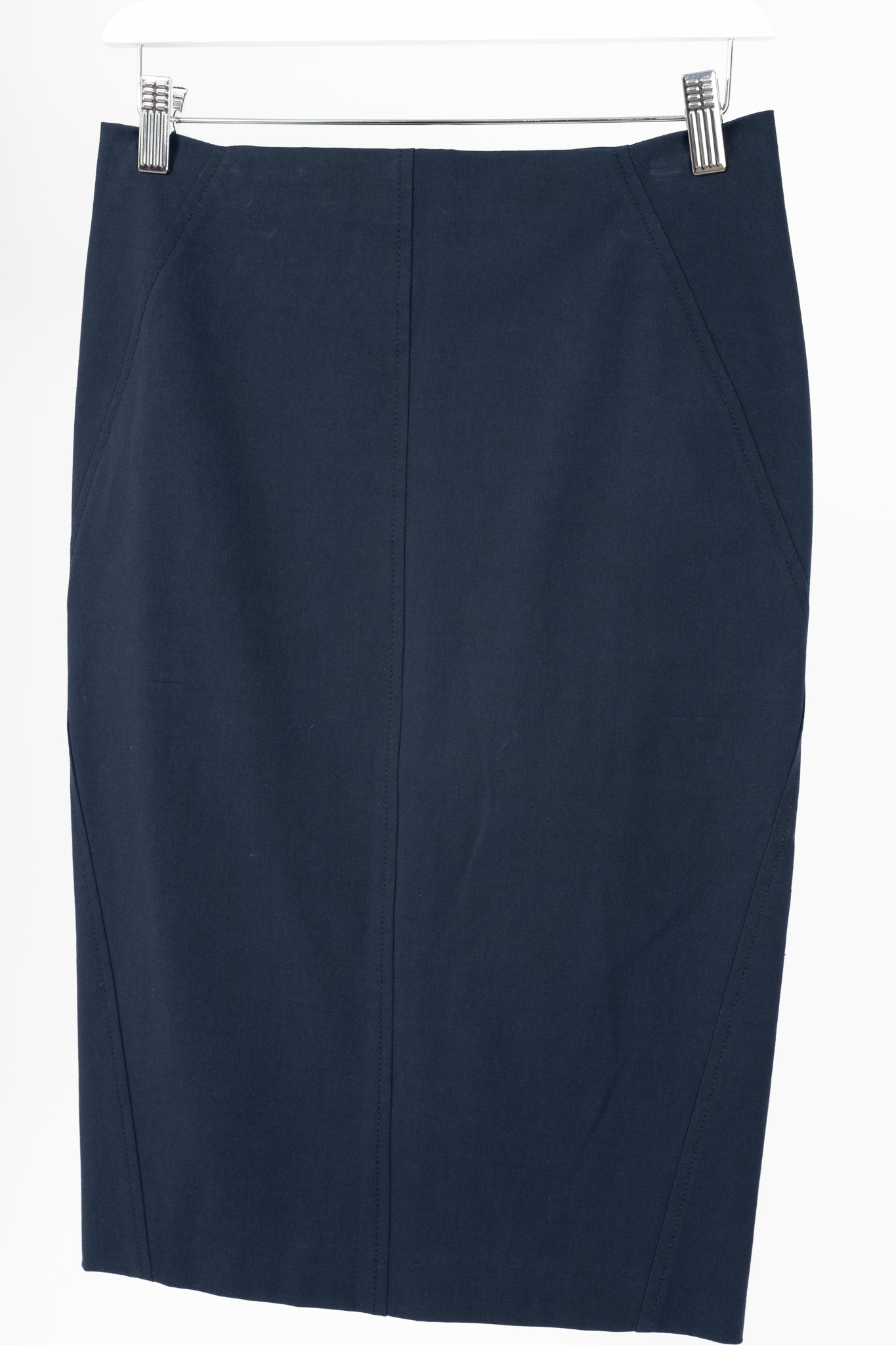 Brunello Cucinelli Navy Cotton Pencil Skirt