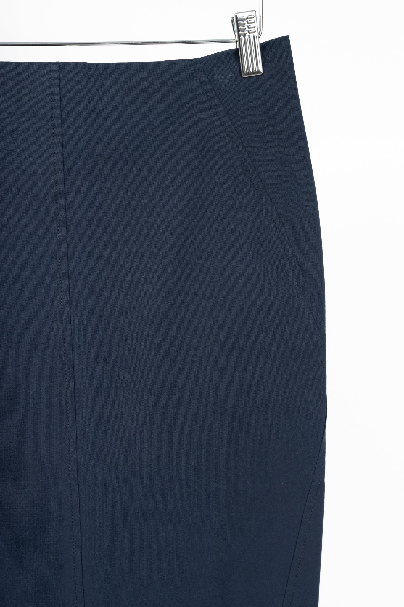 Brunello Cucinelli Navy Cotton Pencil Skirt