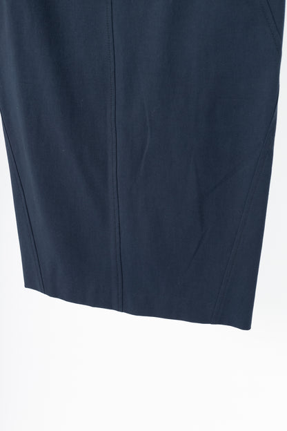 Brunello Cucinelli Navy Cotton Pencil Skirt