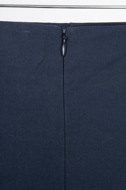 Brunello Cucinelli Navy Cotton Pencil Skirt
