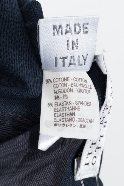 Brunello Cucinelli Navy Cotton Pencil Skirt